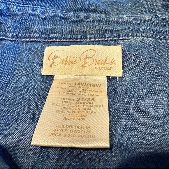 Bobbie Brooks Vintage Y2K Button Down with built in shirt Teacher 100% cotton - Picture 4 of 6